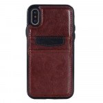 Wholesale iPhone Xs Max Leather Style Credit Card Case (Brown)